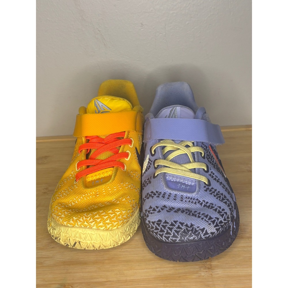 Nike Ja 1 Mismatched Yellow Purple Kids Basketball Shoes FB8977-400
